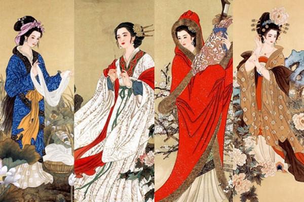 Les quatre beautés de la Chine: Shih Tzu, Wang Zhaojun, Yang Yuhuan, et Diao Chan. (Image: wikimedia / CC0 1.0)