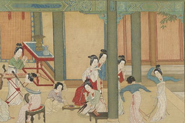 Matin de printemps au palais Han est le chef-d'œuvre le plus célèbre du peintre Qiu Ying de la dynastie Ming (environ 1494- 1552).