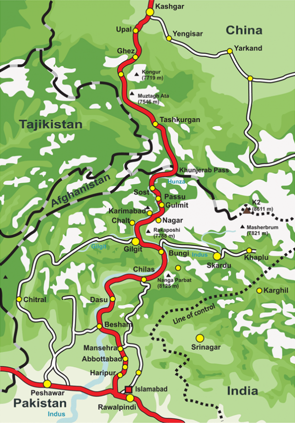 La route du Karakoram. (Image: Wikipedia )