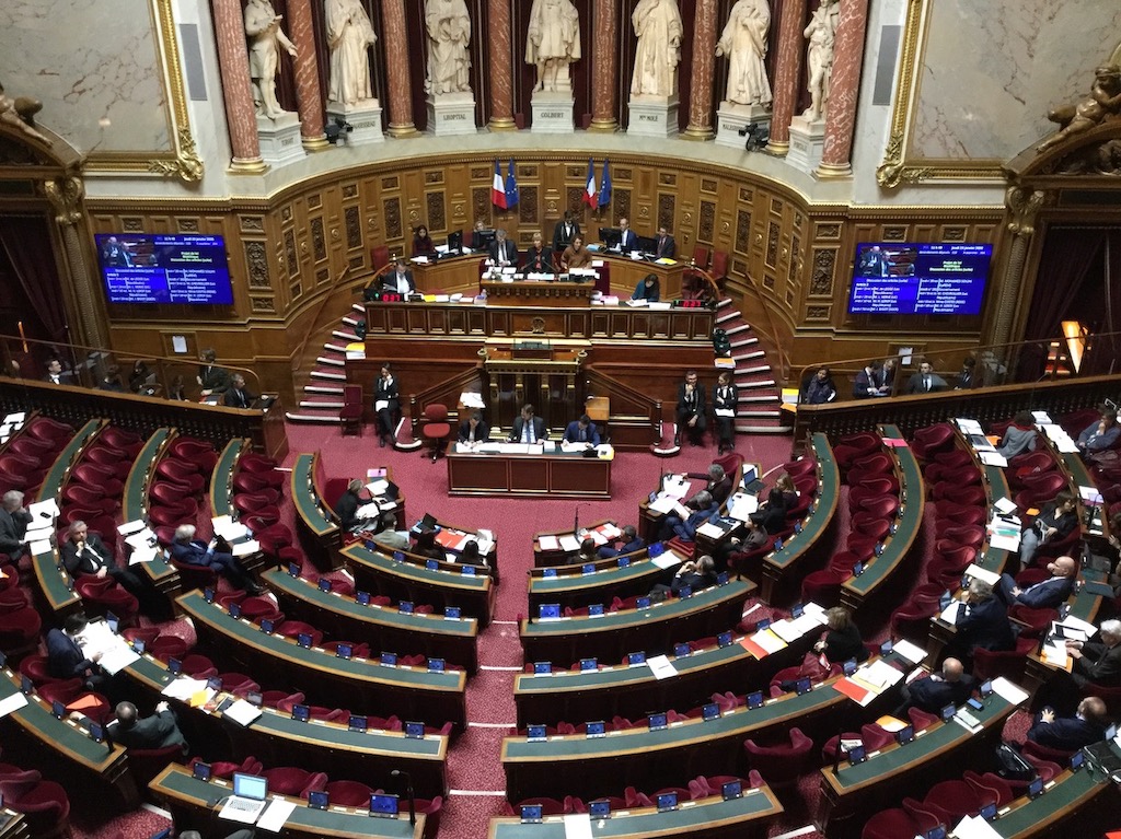 Hémicycle du Sénat le 23 janvier, lors de la première lecture du projet de Loi Bioéthique en séance publique. (Vision Times)