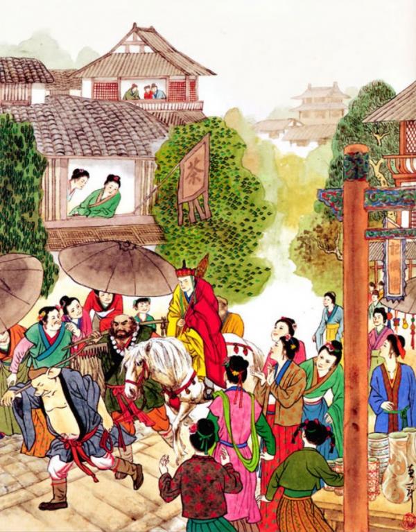Les pèlerins arrivent dans Royaume des femmes. (Image : Chen Huiguan / Shenyunperformingarts.org)