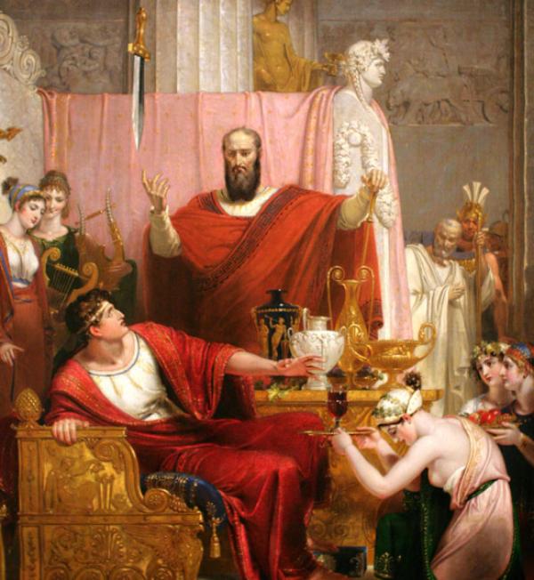 Damoclès fit des commentaires sur le fait que le roi avait de la chance, alors le souverain décida de lui donner une leçon. (Image : wikimedia / CC0 1.0)