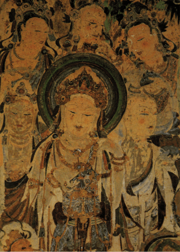 Peinture murale de la Bodhisattva Guanyin, 618-704 après Jésus-Christ, Dynastie Tang, grottes de Mogao, Dunhuang. (Image : wikimedia / CC0 1.0)