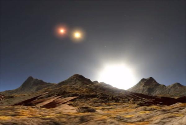 Ce qui est étonnant avec la planète HD 188753 Ab, c’est qu’elle a 3 étoiles à proximité. (Image: capture d’écran / YouTube)