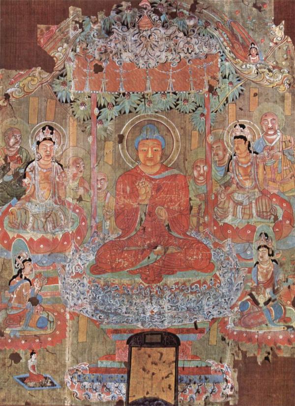 « Peinture sur soie chinoise du VIIIème siècle ». (Image : Wikimedia / Domaine Public)