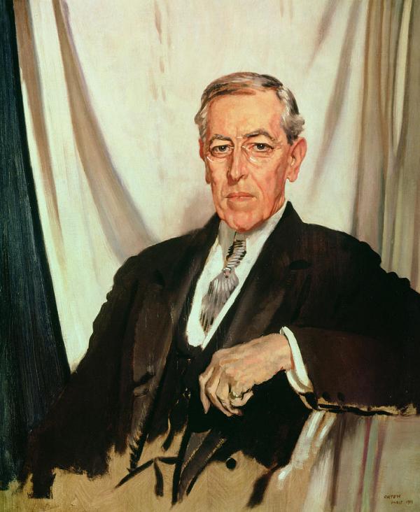 La demande du président Wilson au Congrès était d’entrer en guerre afin d’obtenir « la paix dans le monde pour l’établissement de la démocratie ». (Image : Wikimedia / William Orpen / Domaine public)