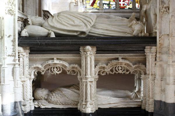 Eglise Saint-Nicolas-de-Tolentin de Brou, tombeau de Marguerite d’Autriche, transi et gisant. (Image : © David Bordes - CMN.jpg – Photo de presse)