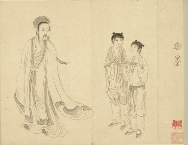 Portrait de Zhuge Liang, peint par Qiu Ying, Dynastie Ming